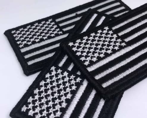 standard flag patch of America in black