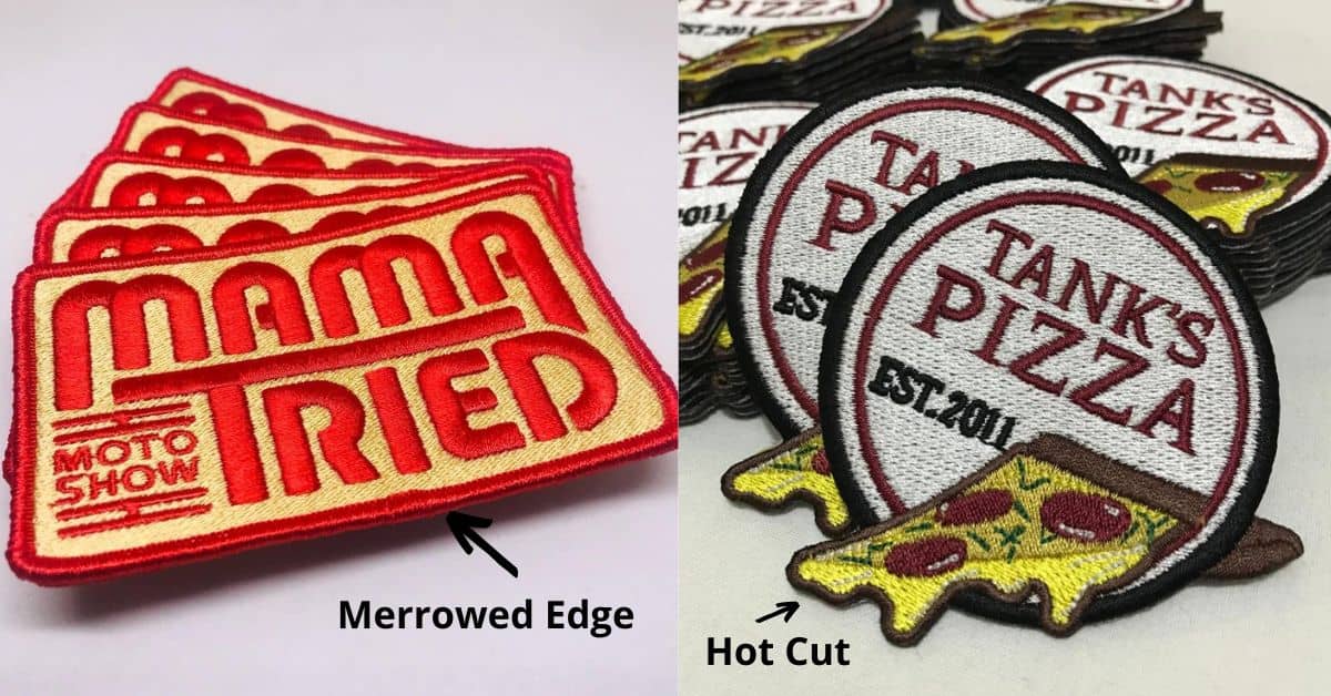 head to head comparison of merrowed and hot cut embroidery patch difference 