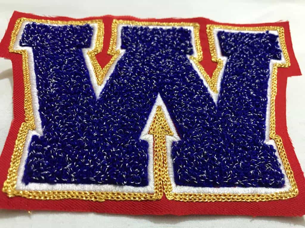 Iron On Varsity Letter Patches With Glitter Trim —